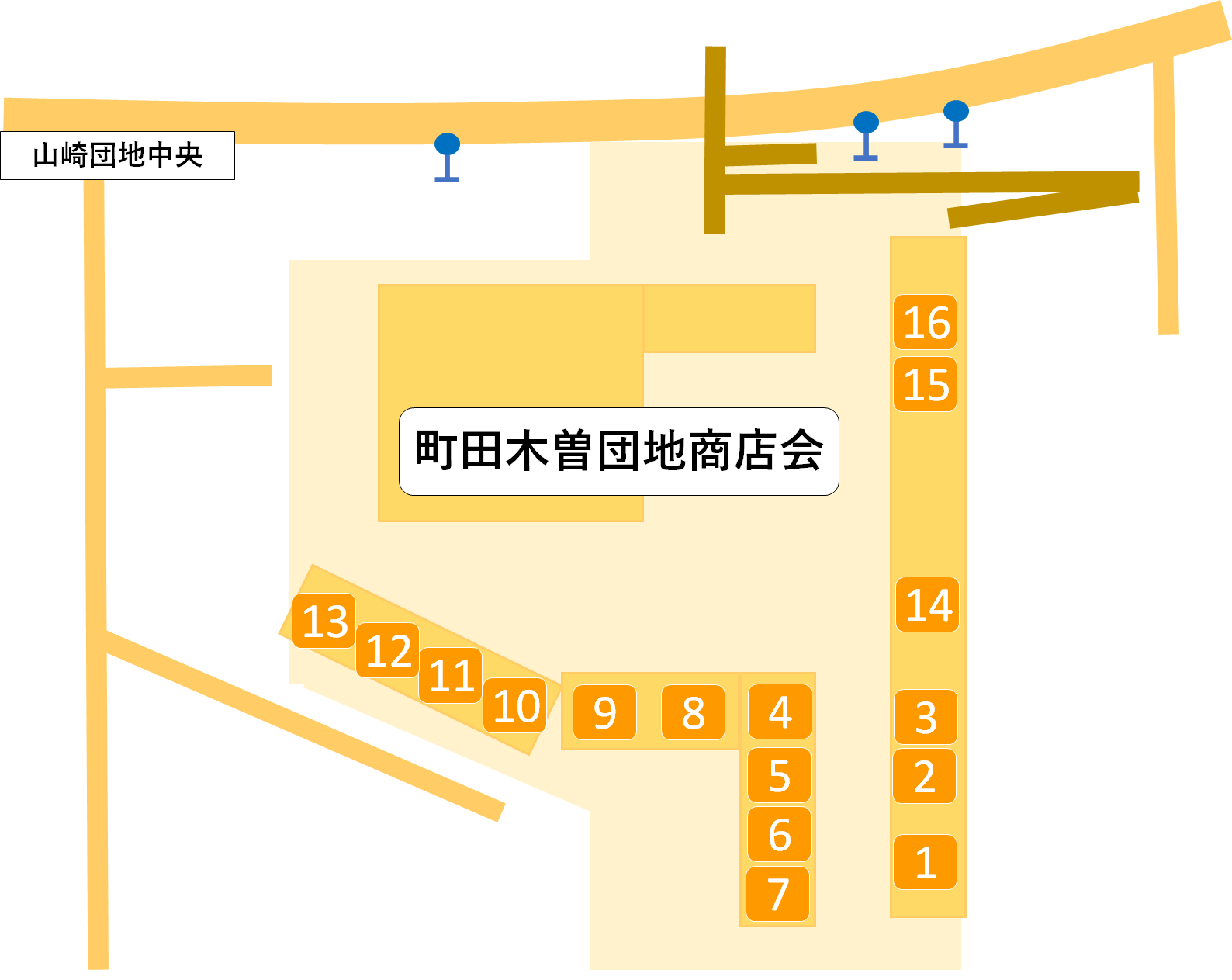 町田木曽団地名店会の地図