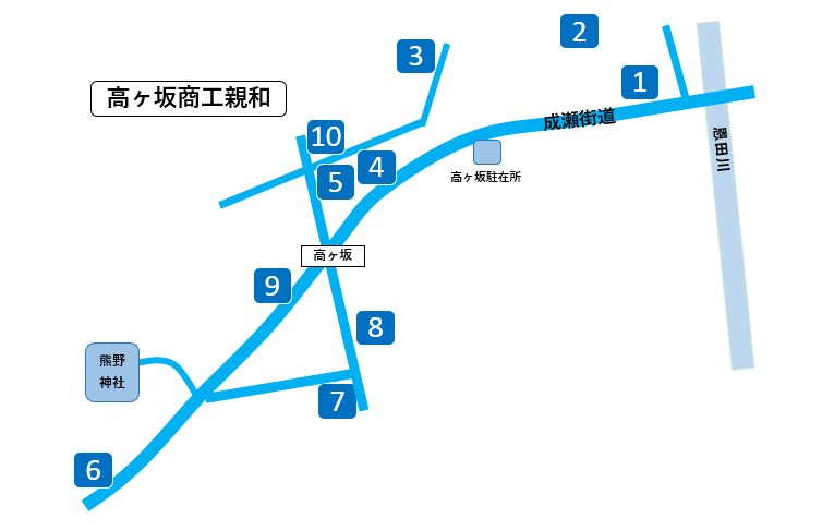 高ヶ坂商工親和会の地図