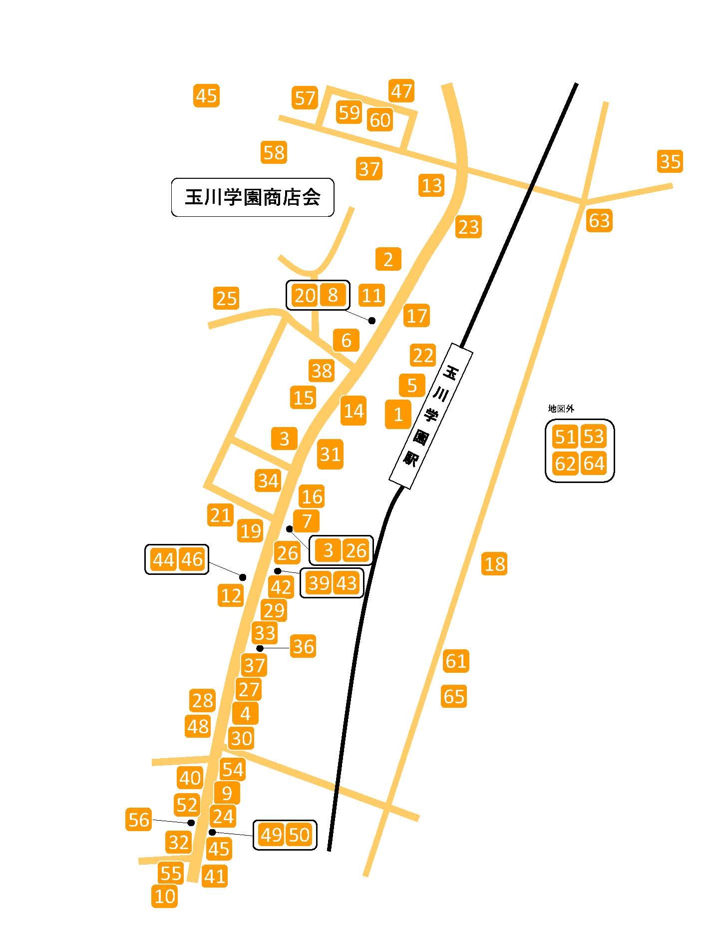玉川学園商店会の地図